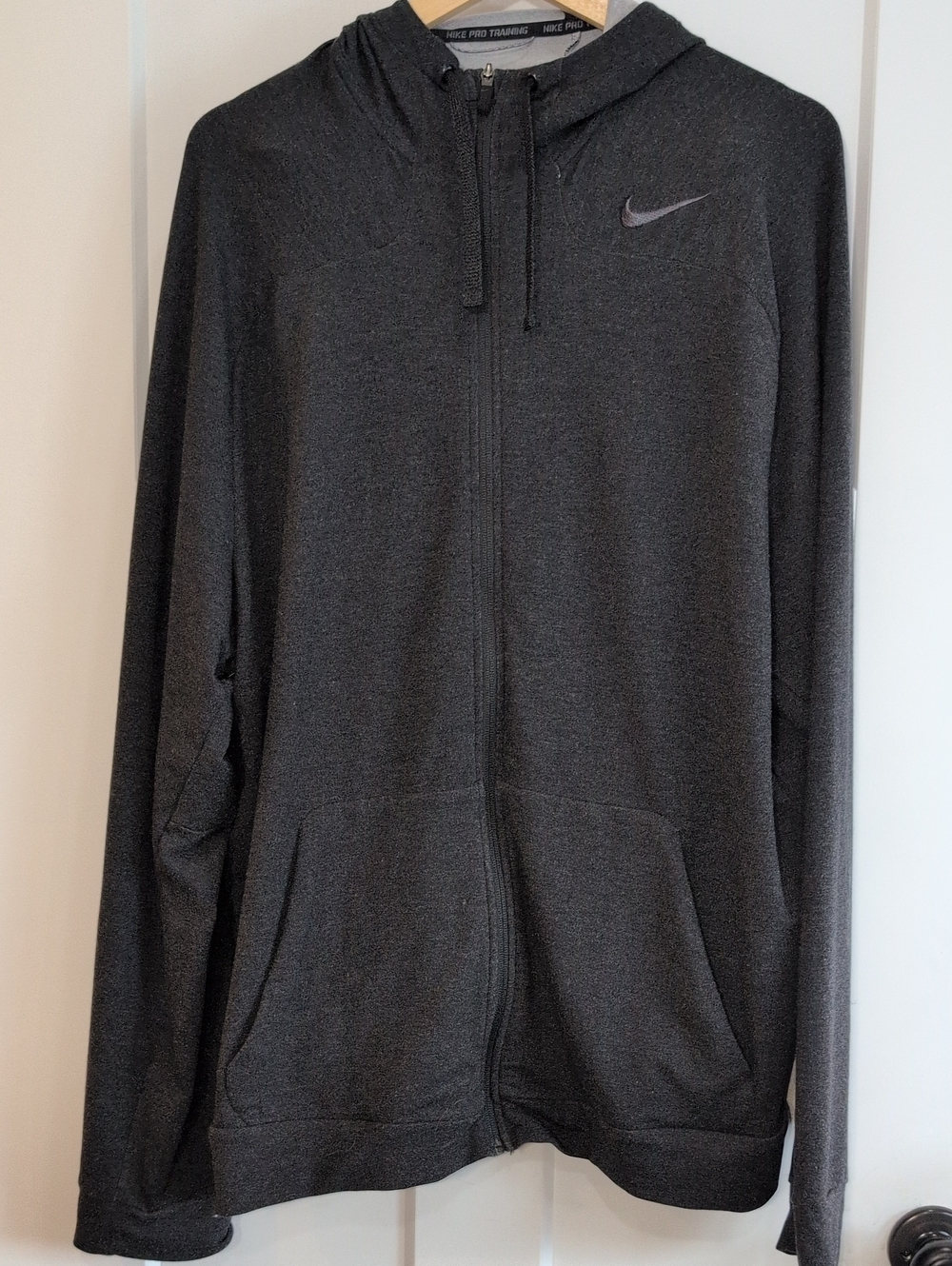 Nike Charcoal Gray Full-Zip Hoodie with Swoosh